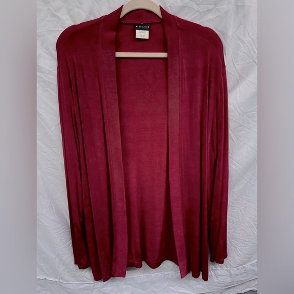 Citi Knit Vintage Red Liquid Knit Women's Cardigan sz L - Picture 2 of 6